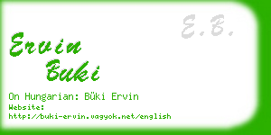 ervin buki business card
