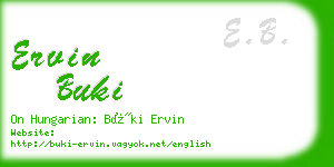 ervin buki business card